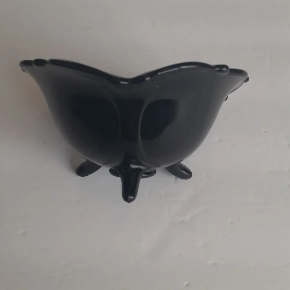 Vintage 3 footed Slag Glass Bowl On trend Timeless